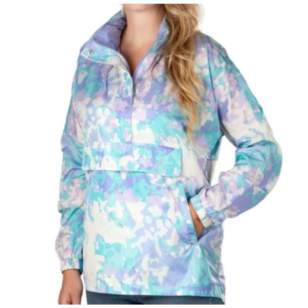 Lauren James Anorak Half Zip Camo Pullover Windbreaker Women's XL